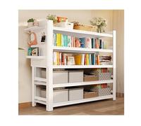 Estantería De 5 Niveles, Librería De 183 CM, Estantería con Tablero Lateral, Estante De Exhibición Independiente for Sala De Estar, Dormitorio(White,L100*D30*H183cm)