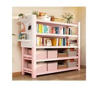 Estantería De 5 Niveles, Librería De 183 CM, Estantería con Tablero Lateral, Estante De Exhibición Independiente for Sala De Estar, Dormitorio(Pink,L100*D40*H183cm)