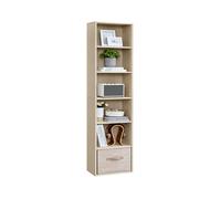 Estantería de 6 Niveles 24 x 40 x 178,5 cm Beige Natural