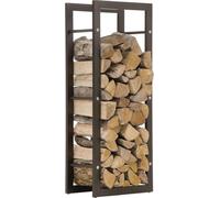 Estantería de acero para leña Electa de And OutdoorMatch, color mate, para interior y exterior, dimensiones 25 x 60 x 100 cm, sistema de almacenamiento de leña de acero