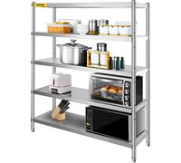 Estantería de almacenamiento VEVOR, estantería de 5 niveles, estante de acero inoxidable para garaje, de 70,9 x 17,7 x 70,9 pulgadas, estantería de almacenamiento resistente, con capacidad total de 16