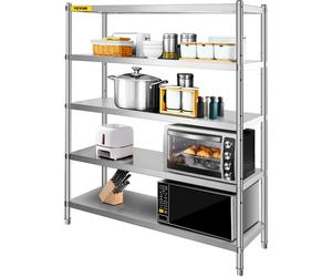 Estantería de almacenamiento VEVOR, estantería de 5 niveles, estante de acero inoxidable para garaje, de 70,9 x 17,7 x 70,9 pulgadas, estantería de almacenamiento resistente, con capacidad total de 16