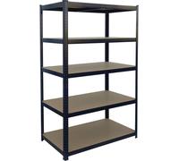 Estantería de alta capacidad Relaxdays, dimensiones: 200 x 100 x 60 cm, capacidad de carga: 875 kg, 5 niveles, estantería para almacenamiento en sótanos, de montaje sencillo, color /marrón