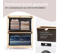 Estantería de bambú Hennez, color gris oscuro. Estantería, armario, mueble para el baño, almacenamiento