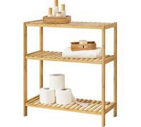 Estantería de bambú Nyköping, 58 x 26 x 66 cm. Estante para el hogar con 3 niveles. Ideal para la cocina, el baño u otros espacios