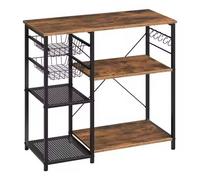 Estantería de cocina 40x90x82 cm - con almacenamiento abierto, soporte para microondas y cafetera, estilo moderno - negro+marrón