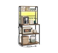 Estantería de Cocina con LED 40 x 80 x 168,4 cm Marrón y Negro