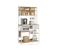 Estantería de Cocina con Multienchufe 40 x 100 x 180,4 cm Roble Dorado y Blanco Nube