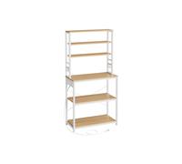 Estantería de Cocina con Toma de Corriente 40 x 80 x 167 cm Roble Dorado y Blanco Nube