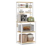 Estantería de Cocina Estantería de Panadería 6 Estantes Roble y Blanco