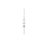 Estantería de Ducha Telescópica para Esquina - Palo Acero Inoxidable+Bandeja plastico Antideslizante, Sin Taladro con 4 Cestas | Altura Ajustable 75-250cm | Estable para Bañera/Baño -Blanca