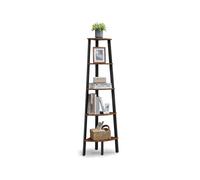 VASAGLE Estantería Esquinera, 5 Estantes, Marco de Acero, Diseño Industrial | Estanteria Esquina, Fácil de Montar, para Salón, Dormitorio, Balcón, marrón y negro, Colección BARNET LLS35X