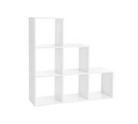 VASAGLE Estantería escalonada con 6 Cubos, estantería de Escalera, estantería de pie, estantería de Escalera, como Separador de Habitaciones, estantería de Cubos, Independiente, para Oficina, salón,