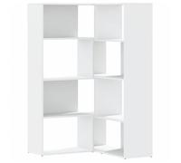 vidaXL Estantería de esquina 4 niveles, madera, 85x85x140 cm, blanco