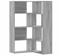 vidaXL Estantería de esquina 4 niveles madera envejecida 85x85x140 cm en color Madera antigua/Gris sonoma/Blanco y más | almacenamiento funcional diseño moderno para baño dormitorio sala