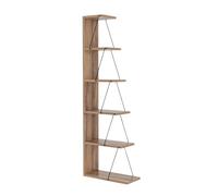 Estantería De Esquina 6 Estantes Decoración De Pino Y Negro H150 Cm - Tlos