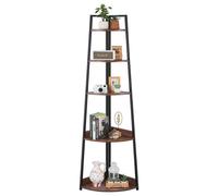 Estantería de esquina de 5 niveles VEVOR, soporte de esquina alto, estantería para plantas, estante de exhibición, estante de almacenamiento con marco de metal y estantes de madera, estantería de pie,