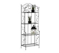 CLP Trading GmbH Estantería de hierro pintado Arona plegable 33x60x158 cm negro