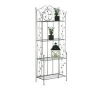 Estantería de hierro plegable arona metal verde antiguo 33x60x158 cm