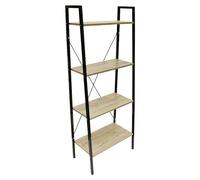 Estantería de madera Bristot Indus (L x An x Al: 32 x 60 x 148 cm, Capacidad de carga: 40 kg, Negro/Roble)