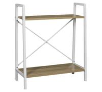 Estantería de madera Natural Crush (L x An x Al: 27 x 60 x 70 cm, Capacidad de carga: 20 kg, Blanco/Roble)