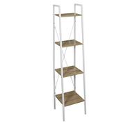 Estantería de madera Natural Crush (L x An x Al: 32 x 34 x 148 cm, Capacidad de carga: 40 kg, Blanco/Roble)