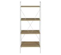 Estantería de madera Natural Crush (L x An x Al: 32 x 60 x 148 cm, Capacidad de carga: 40 kg, Blanco/Roble)