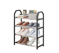 Estantería de Metal 4-Tier Assembly Creative Shoe Rack Dormitory Storage | Multifunctional Design, Home Use, Easy Assembly(Black)