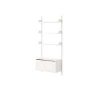 Estantería De Pared 1900 Librería Con Puertas Baja Blanco