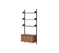 Estantería De Pared 1900 Librería Con Puertas Baja Nuez