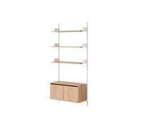 Estantería De Pared 1900 Librería Con Puertas Baja Roble