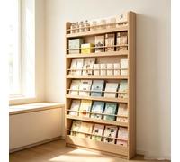 Estantería de Pared 6 Niveles de Madera, Librería Estrecha Dormitorio | Librería estrecha de 6 estantes ahorro de espacio con doble sistema de montaje en pared.(67.72*19.69*3.94in)