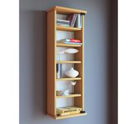 VCM Estantería de Pared de Madera para CD DVD Estantería Colgante Vitrina de Pared Puerta de Cristal Loposa Haya