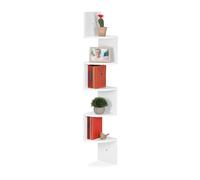 Estantería de pared estante zigzag 5 niveles color blanco estantería esquinera