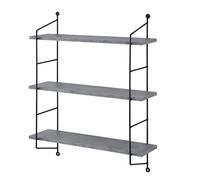 Estantería de pared ösel con 3 estantes estructura de acero 64 x 48 x 15 cm - efecto hormigón [en.casa]