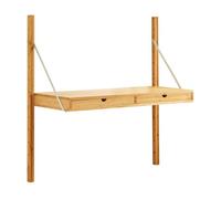 Estantería de pared tingvoll con 2 cajones 85x85x36cm - bambú [en.casa]