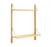 Estantería de pared tingvoll con 2 estantes 85x65x25cm - bambú [en.casa]