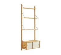 Estantería de pared tingvoll con 3 estantes 176x65x34cm - bambú [en.casa]