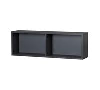 Estantería de pared Universal Roba, 2 compartimentos, color antracita, para colocar sobre la cómoda o como estantería de libros, medidas: Alto 29 x Ancho 90 x Profundo 20 cm