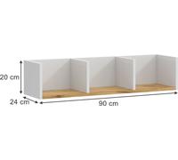 Estantería de pared Vicco Tomy Roble blanco/dorado 90 x 20 cm, Model 54699