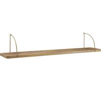 Estantería de pared WOHNLING, 120x25x22 cm, madera maciza de mango / metal. Estante colgante de diseño industrial, grande, flotante. Estantería para colgar, ideal para el salón, estantería para libros