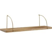 Estantería de pared WOHNLING, 80x25x22 cm, madera maciza de mango/metal. Estante colgante de estilo industrial, diseño minimalista, estante flotante. Estante para pared, ideal para el salón, estanterí