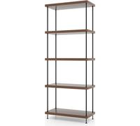 Estantería de pie de 5 niveles con estructura metálica. Librería industrial. Estante de almacenamiento de 60 x 29,5 x 147 cm