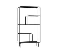 Estantería de pie færder con 4 estantes 145x76x33 cm - negro [en.casa]