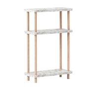 Estantería de pie nampernu con 3 estantes 62x40x18cm - efecto mármol blanco [en.casa]
