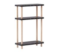 Estantería de pie nampernu con 3 estantes 62x40x18cm - efecto mármol negro [en.casa]