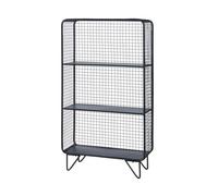 Estantería de pie volda 3 estantes de rejilla metal 90x50x19cm - negro [en.casa]