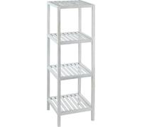 Estantería de pie WENKO, modelo Regal Holz NORWAY, con 4 estantes. Ideal para baño, cocina, oficina. Color blanco