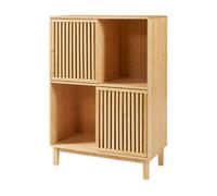 Estantería de pie ypäjä con 4 compartimentos bambú 120x84x39cm - natural [en.casa]