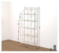 Estantería decorativa de hierro ciara metal crema antiguo 34.5x74.5x173 cm